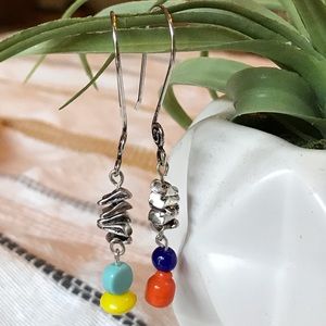 Handmade stacked stone earrings